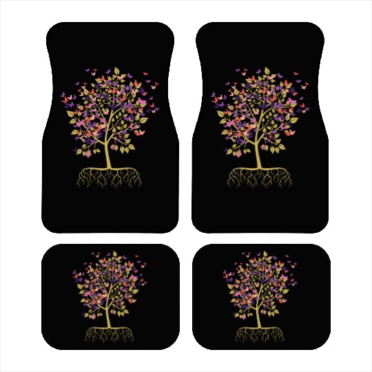 Butterfly Tree Beautiful Animal Butterflies Tree Car Mats