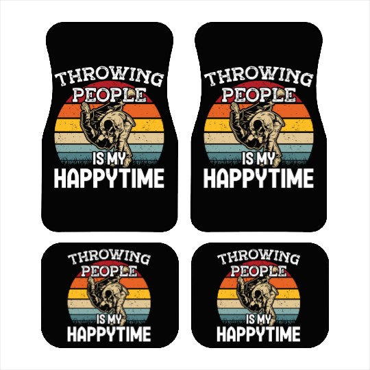 Jiu jitsu throwing people happytime jujutsu mma Car Mats