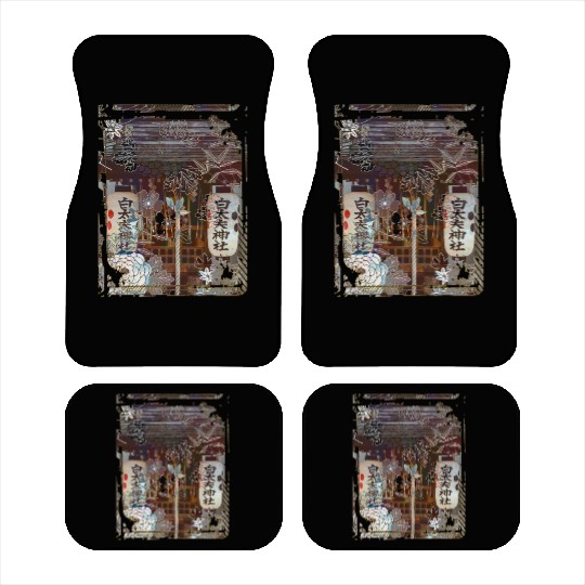 Japan Worship Place Collage Art 90 Car Mats