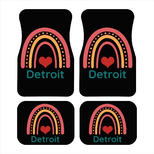 Detroit Vintage Boho Rainbow Car Mats