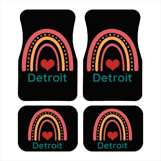 Detroit Vintage Boho Rainbow Car Mats