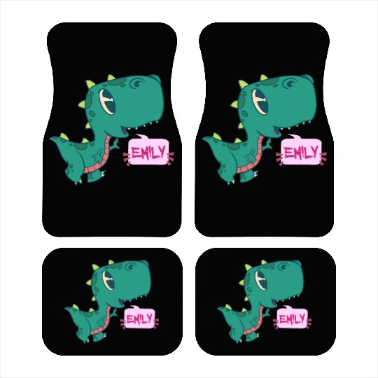 EMILY - Lovely girl name with cute dinosaur Car Mats