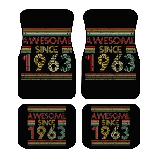 60 Years Vintage 1963 Retro 60th Birthday Car Mats