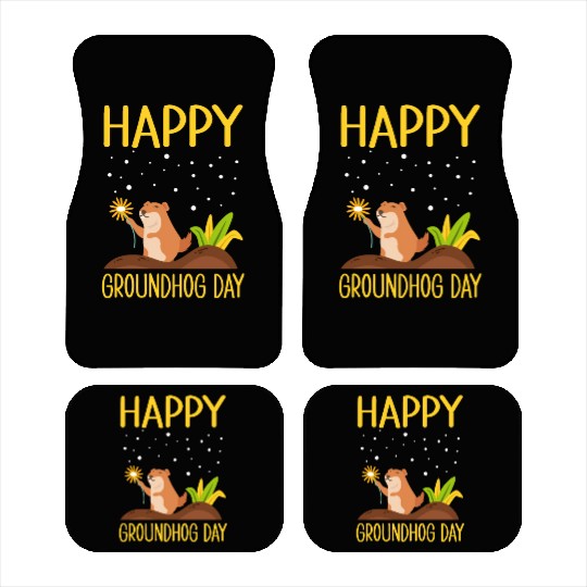 Happy Groundhog Day Car Mats
