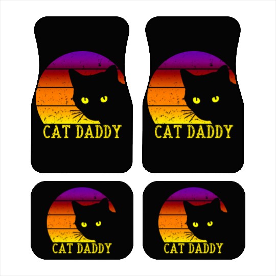 Cat Daddy Vintage Cat Dad 80s Style Cat Retro Car Mats