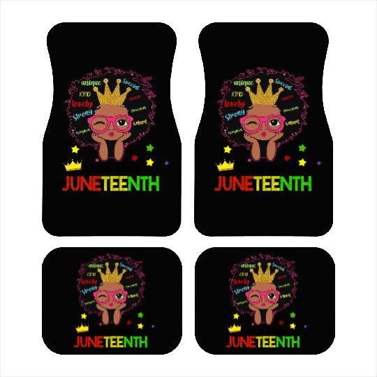 Afro Lady Woman, Juneteenth Day Car Mats