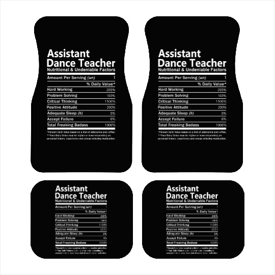 Assistant Dance Teacher Car Mats - Nutritional And