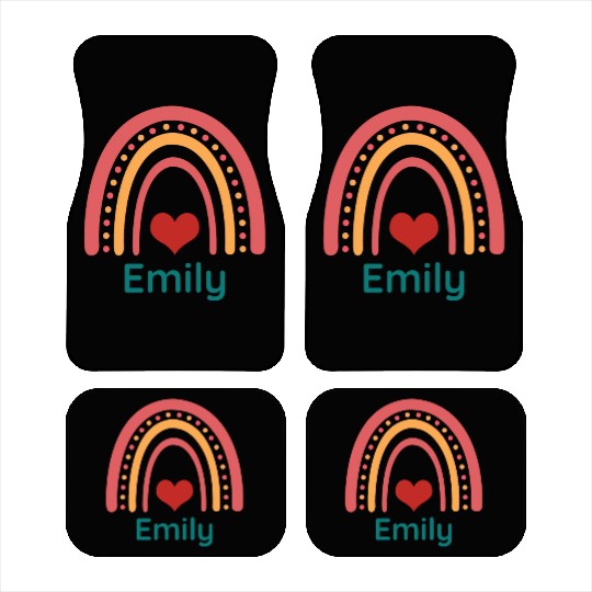 Emily Vintage Boho Rainbow Car Mats