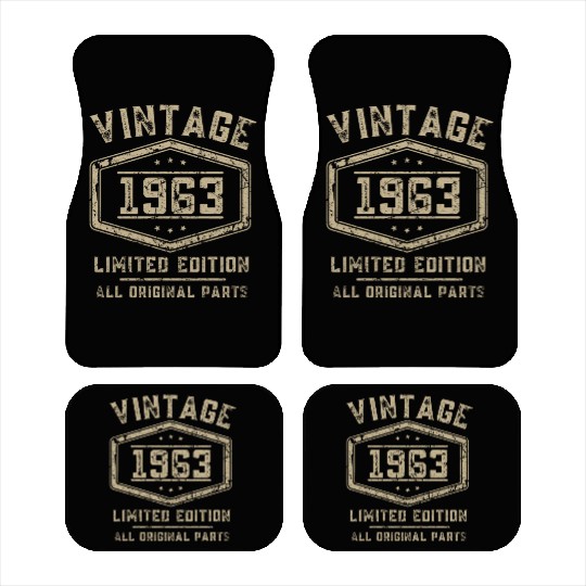 60 Years Vintage 1963 Retro 60th Birthday Car Mats