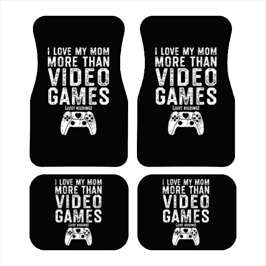 I Love My Mom Video Gamer Valentines Day Gift Boys Car Mats