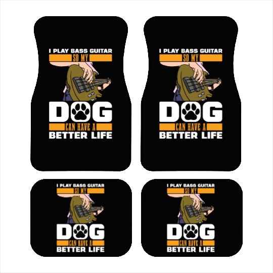 Bass Guitar Bassist Dog Car Mats