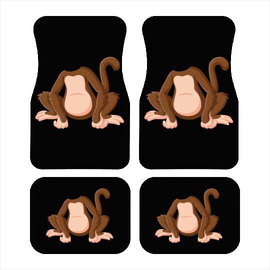 Funny Monkey Chimpanzee - Funny Orangutan Monkey Car Mats