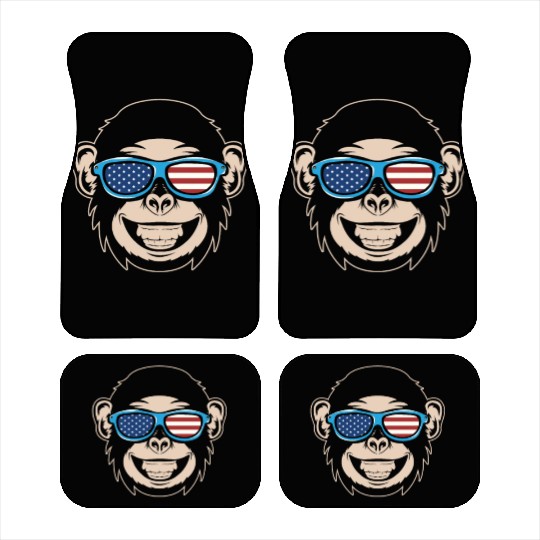 Chimpanzee Monkey Orangutan Monkey Head Car Mats