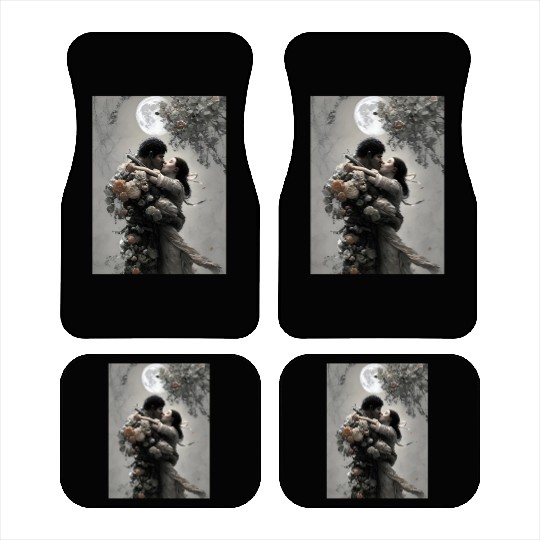 elves love fantastic design flowers and full moon Car Mats