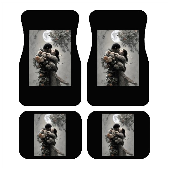 elves love fantastic design flowers and full moon Car Mats