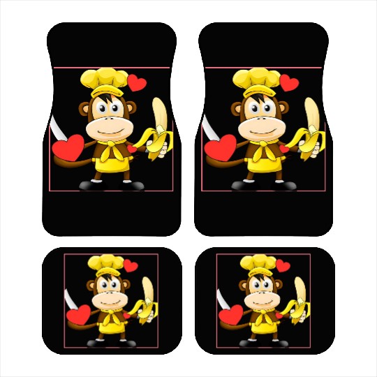 Banana monkey cooks Car Mats