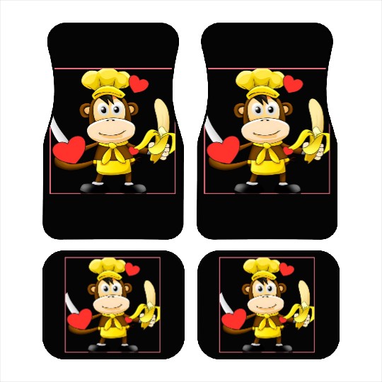 Banana monkey cooks Car Mats