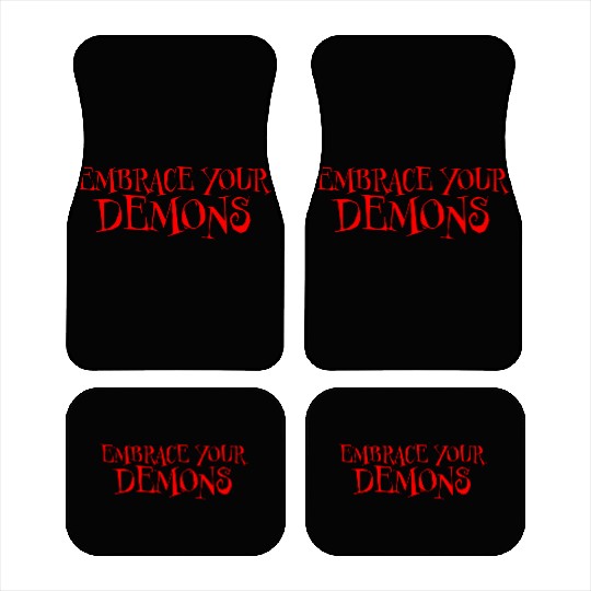Embrace Your Demons red Car Mats