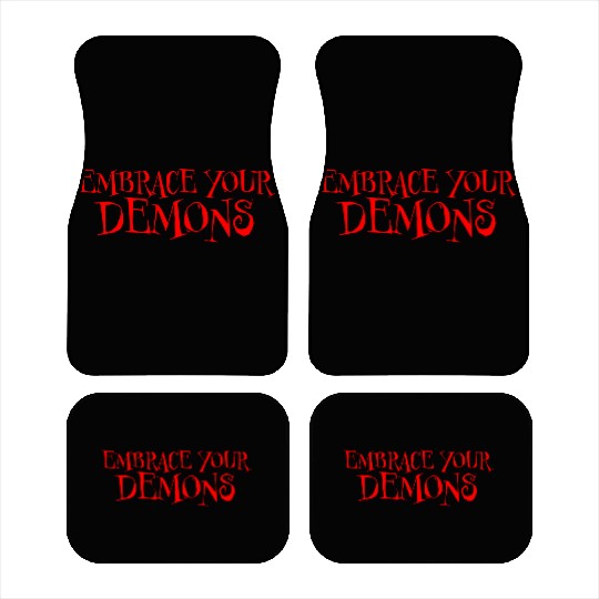 Embrace Your Demons red Car Mats