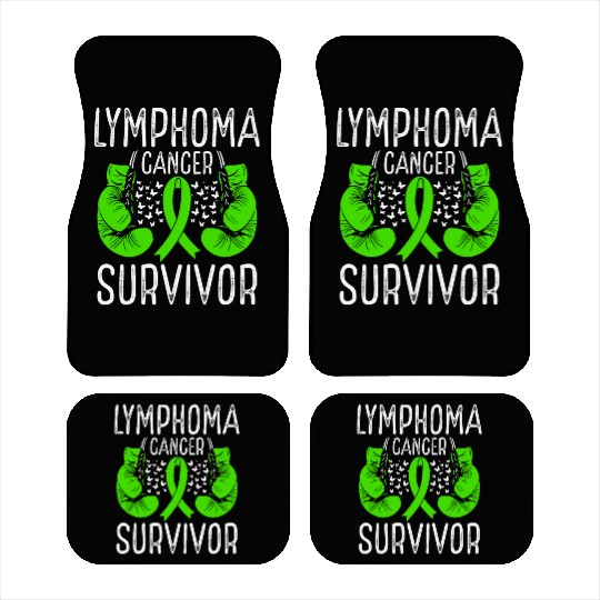Lymphoma Cancer Survivor Awareness Ribbon Gloves Car Mats