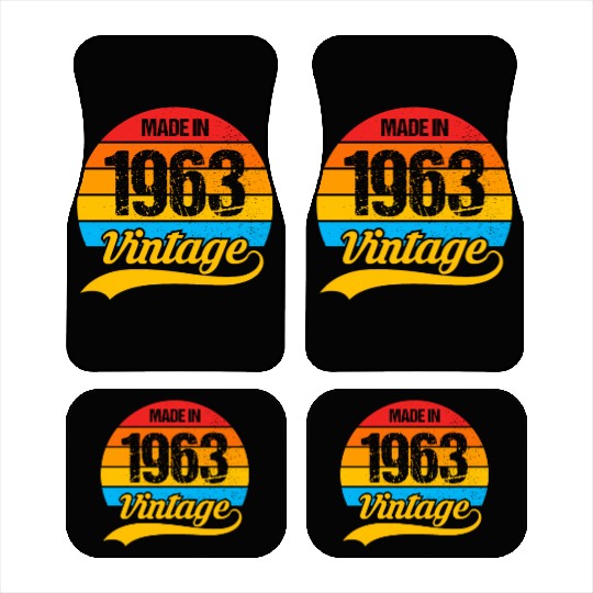 60 Years Vintage 1963 Retro 60th Birthday Car Mats