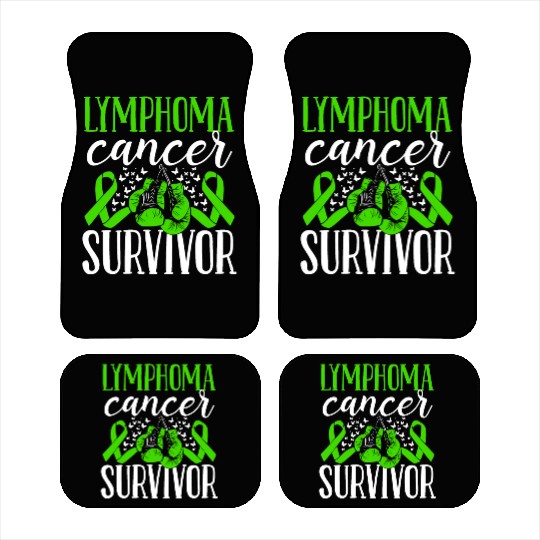 Lymphoma Cancer Awareness Ribbon Gloves Survivor Car Mats