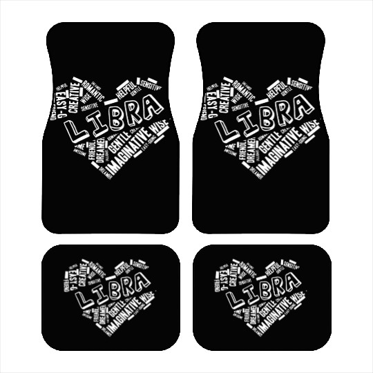 Libra Heart Word Cloud Doodle Astrology Zodiac Sta Car Mats