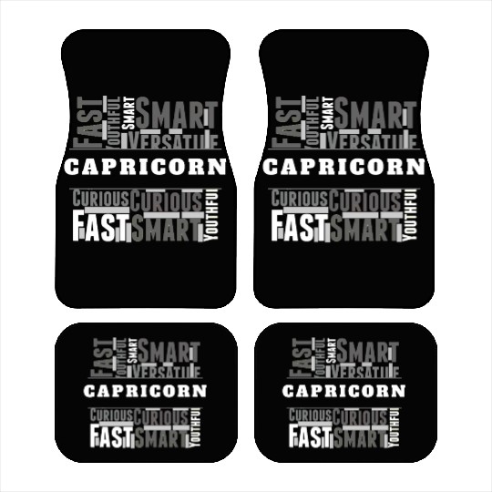 Capricorn Zodiac Star Sign Word Cloud Square Monoc Car Mats