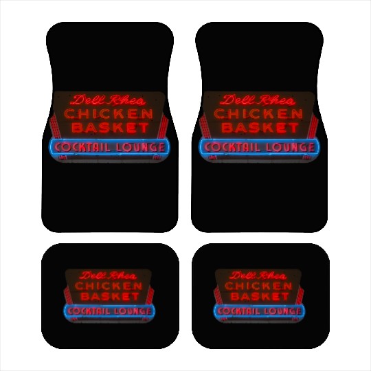 Del Rhea Chicken Basket Neon Sign Route 66 Car Mats