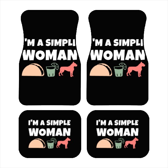 I'm A Simple Woman Tacos Tequila Boxer Dog Car Mats