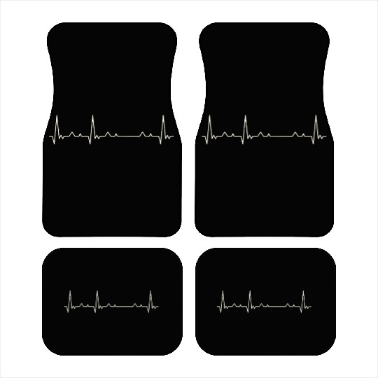 Oklahoma State USA. Heart. Love. EKG. Pulse. Beat. Car Mats