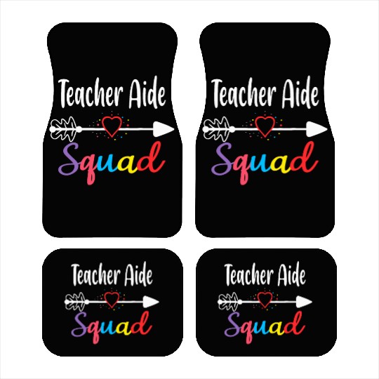 Teacher Aide Squad Funny Back To School Teacher su Car Mats