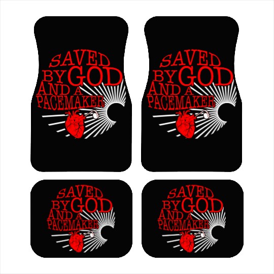 Saved By God And A Pacemaker Car Mats, CHD Awareness