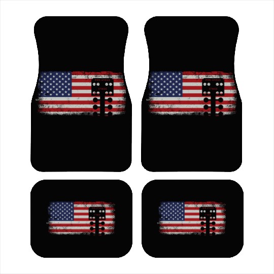 Drag Racing Race Car American Flag Car Mats