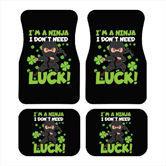 Ninja Luck Kid Japan Clover Saint Patrick Day Car Mats