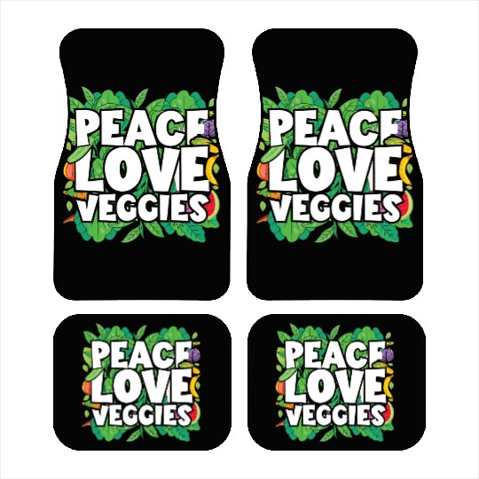 Peace, Love, Veggies Car Mats