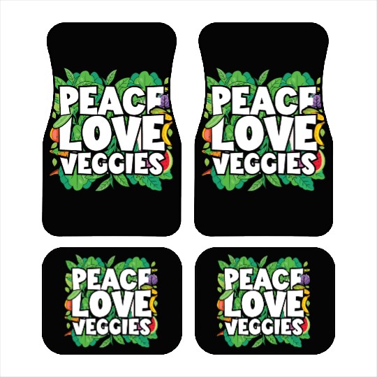 Peace, Love, Veggies Car Mats
