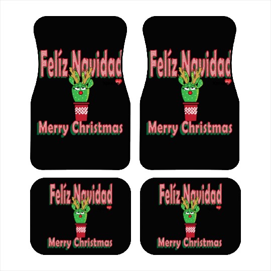 Felíz Navidad Cactus Lady Car Mats