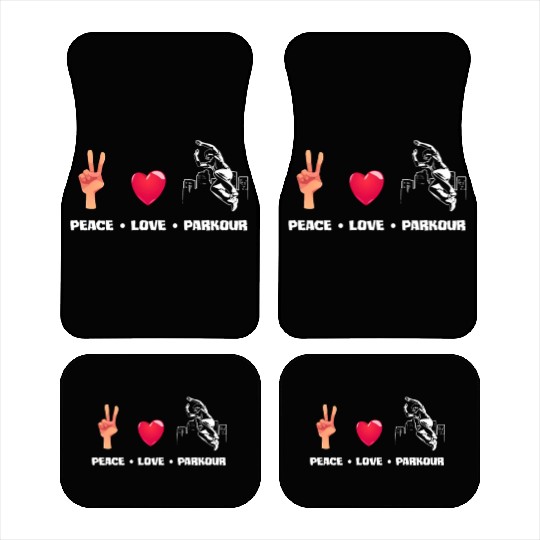 Peace Love Parkour Funny Parkour Free Running Gift Car Mats
