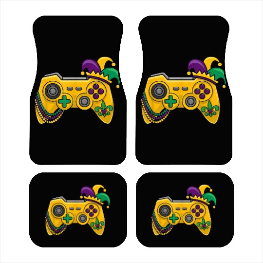 Mardi Gras Video Game Controller Jester Hat Kids B Car Mats