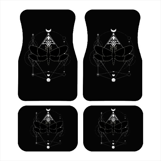 Minimalist Insect Celestial Dragonfly Sacred Geome Car Mats
