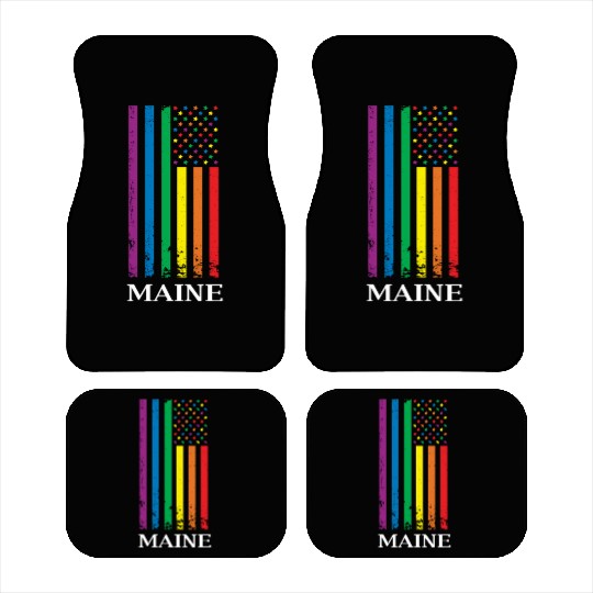 Maine Pride Month Pride Flag LGBT Community LGBTQ Car Mats