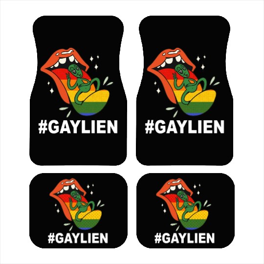 #GayLien Gay Alien Funny LGBT Pride Rainbow Color Car Mats