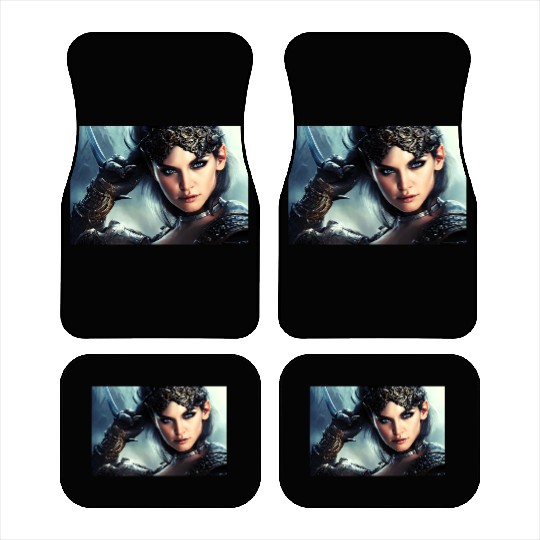 Warrior princess wearing gothic plate fantasy art Car Mats