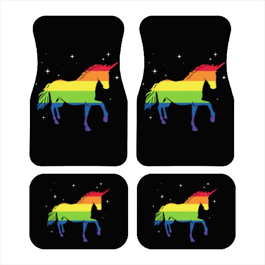 LGBT Unicorn Rainbow Flag Car Mats
