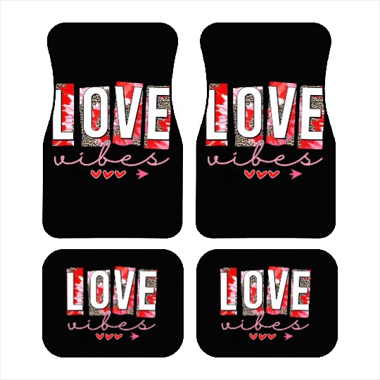 Leopard print cheetah Love Vibes Car Mats Cupids Arrow