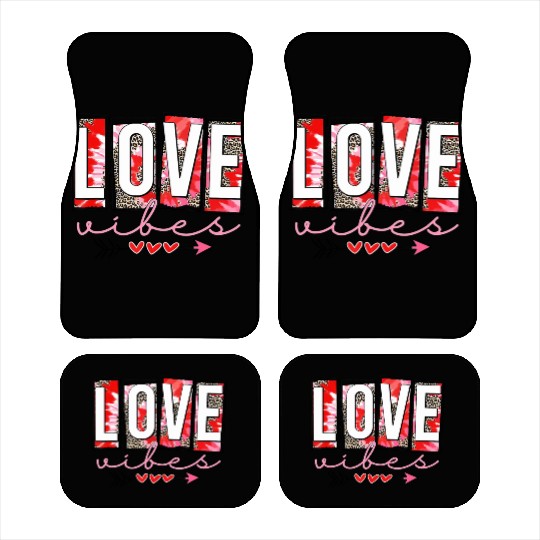 Leopard print cheetah Love Vibes Car Mats Cupids Arrow