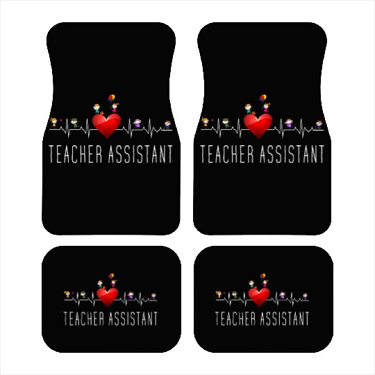 Teacher Assistant Heartbeat Kindergarten Car Mats