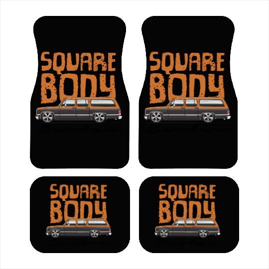 square Burnt Orange Car Mats