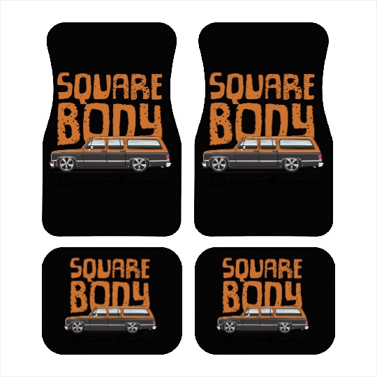 square Burnt Orange Car Mats